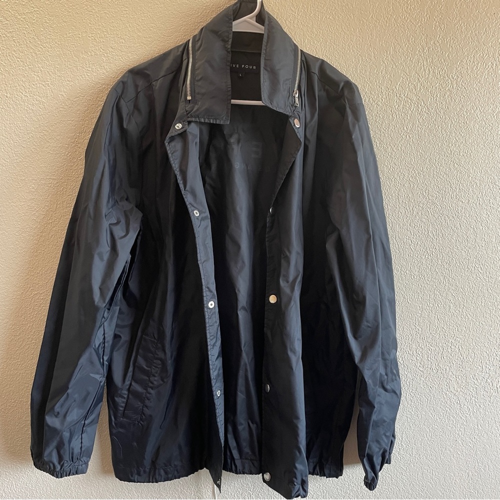 Five Four Black Mens Windbreaker